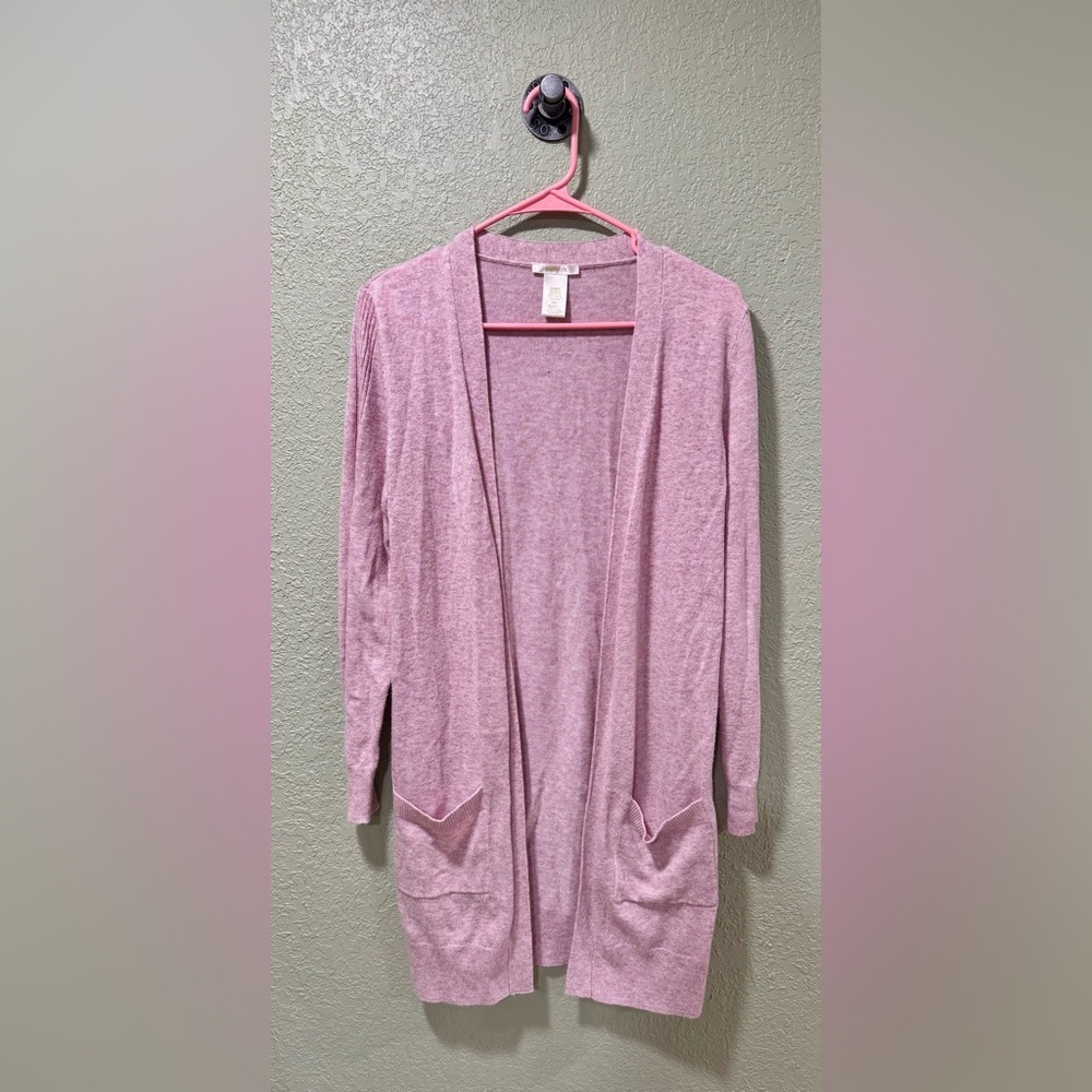 Matty M Light Pink Open-Front Cardigan